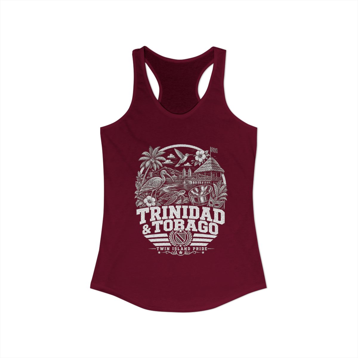 Trinidad y Tobago vintage landmarks tank top — iconic landmark design | Nameshi Destinations (view 15)