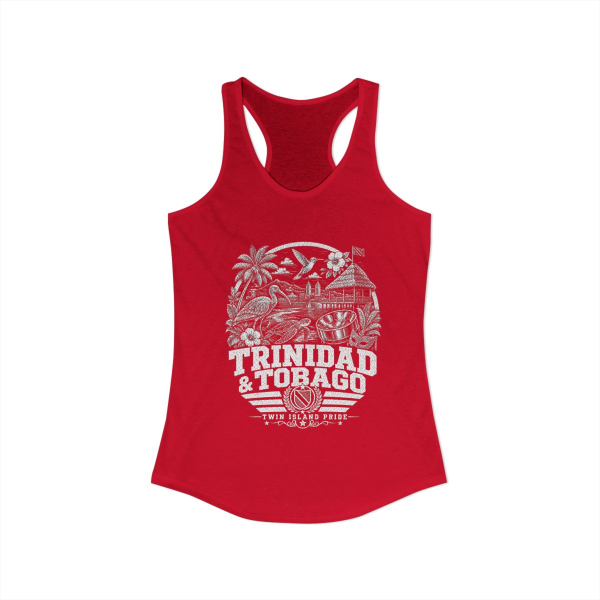Trinidad y Tobago vintage landmarks tank top — iconic landmark design | Nameshi Destinations (view 16)