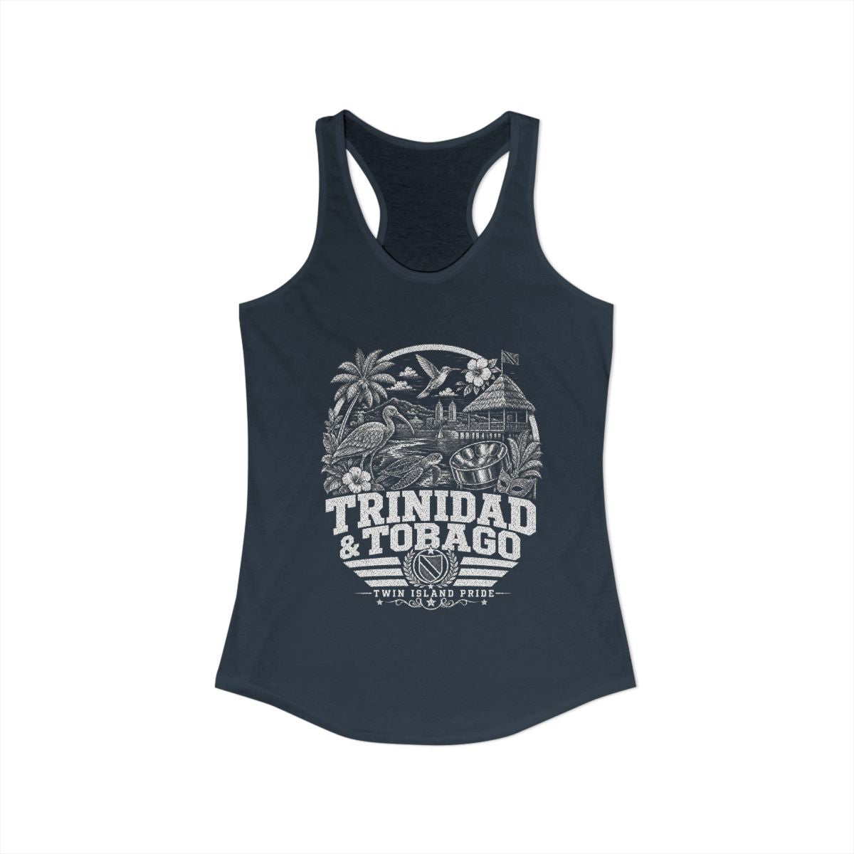 Trinidad y Tobago vintage landmarks tank top — iconic landmark design | Nameshi Destinations (view 9)