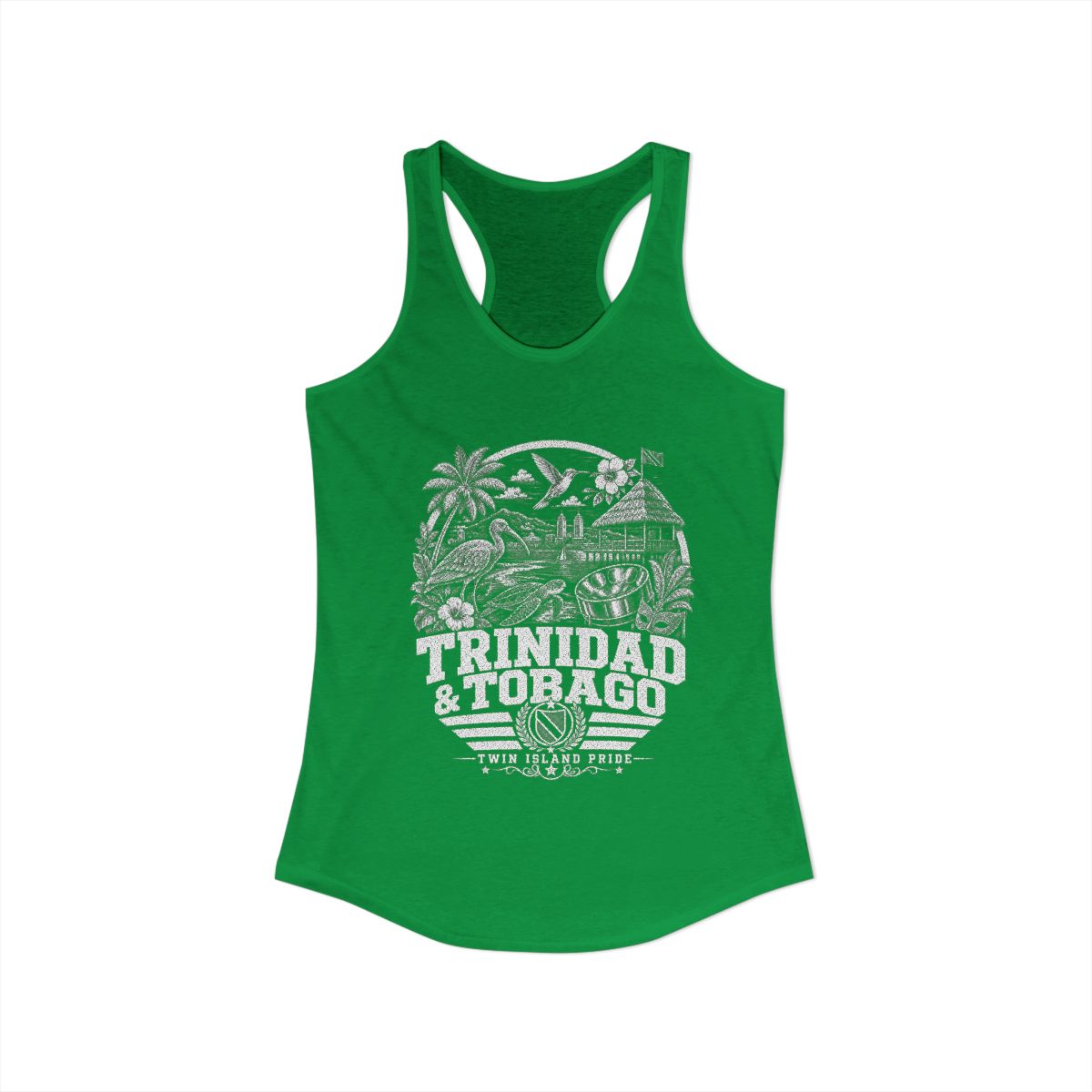 Trinidad y Tobago vintage landmarks tank top — iconic landmark design | Nameshi Destinations (view 7)