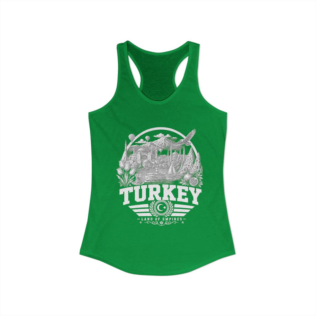 Turkey Women's Tank Top — Solid Kelly Green (front)