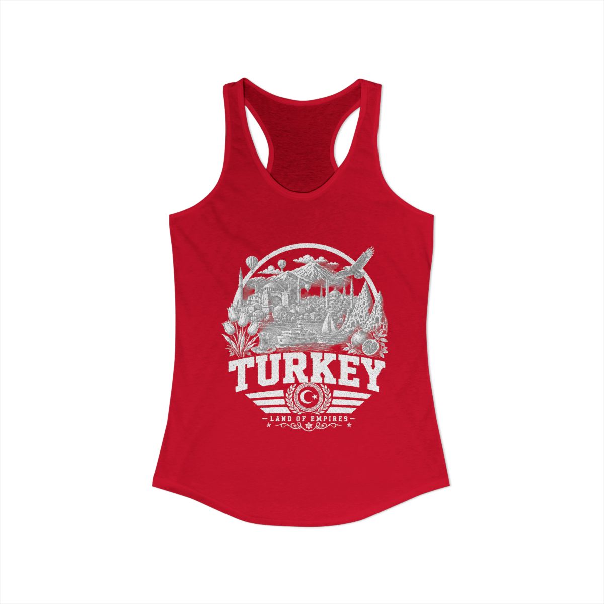 Turkey Women's Tank Top — Solid Red (front)