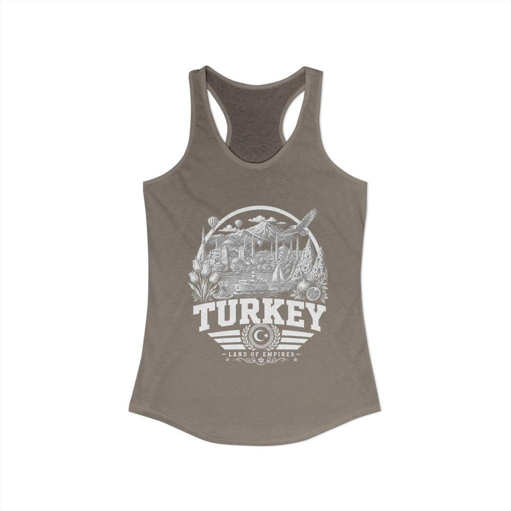 Turkey Women's Tank Top — Solid Warm Gray (front)