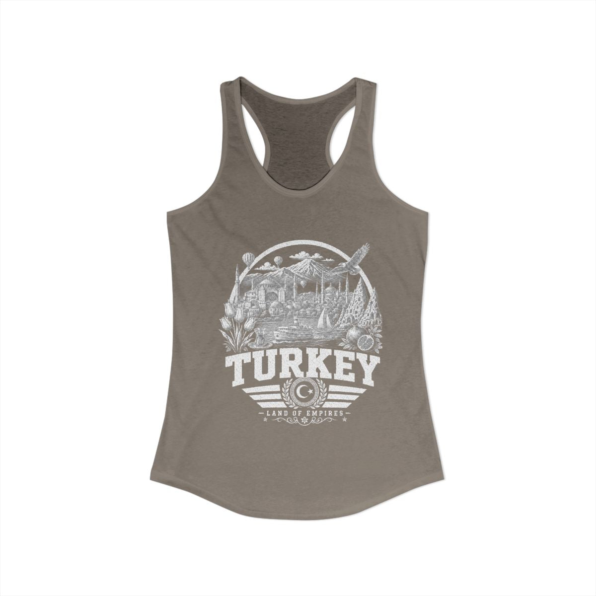 Turkey Women's Tank Top — Solid Warm Gray (front)