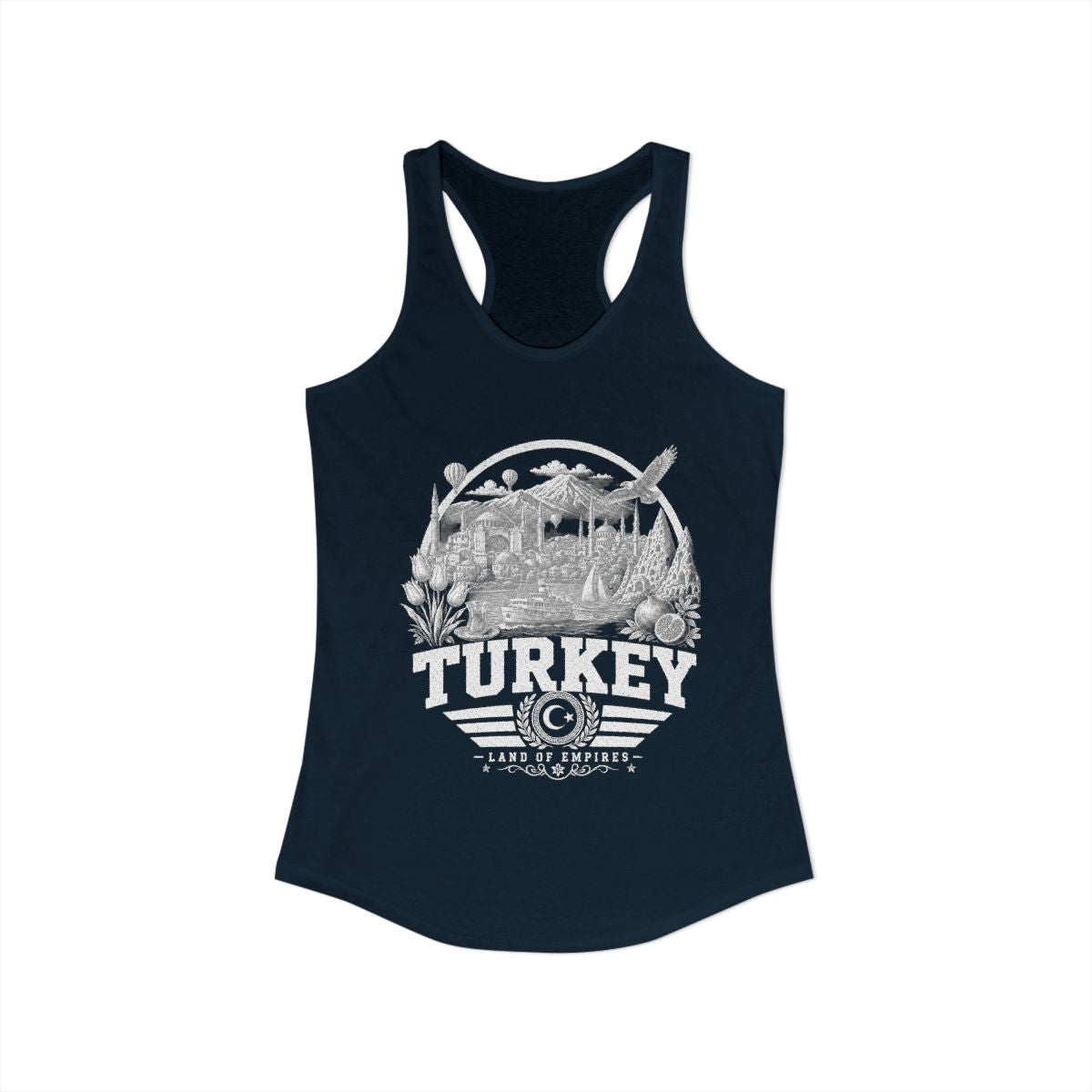 Turkey Women's Tank Top — Solid Midnight Navy (front)