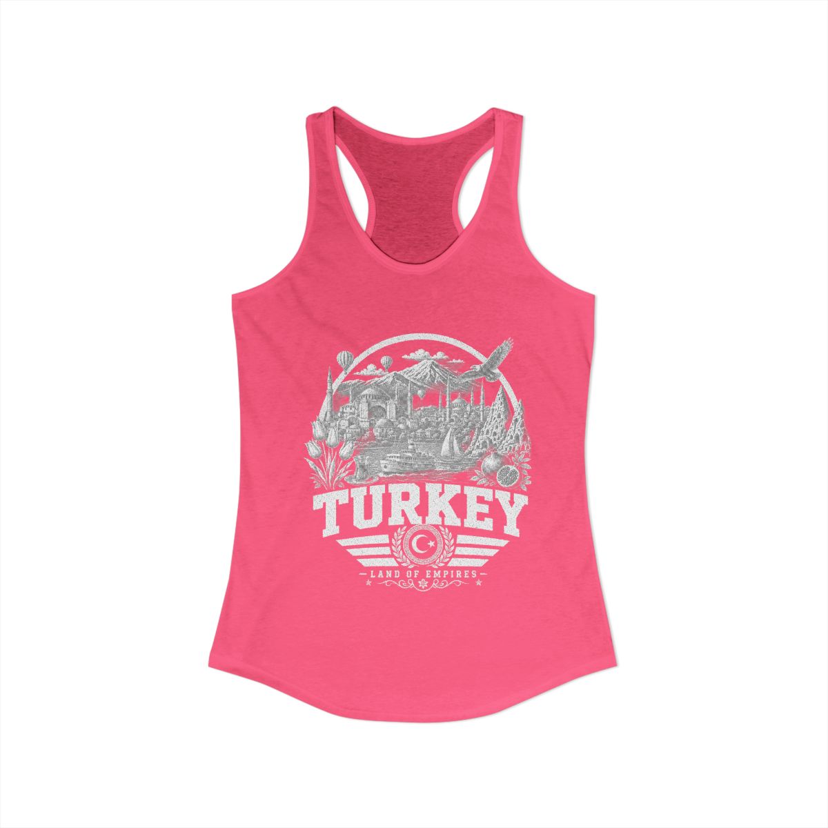 Turkey Women's Tank Top — Solid Hot Pink (front)