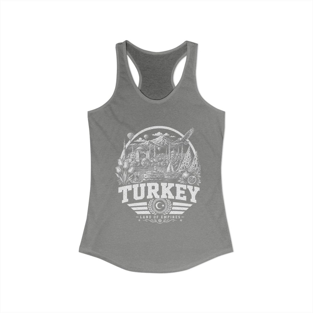 Turkey Women's Tank Top — Heather Grey (front)