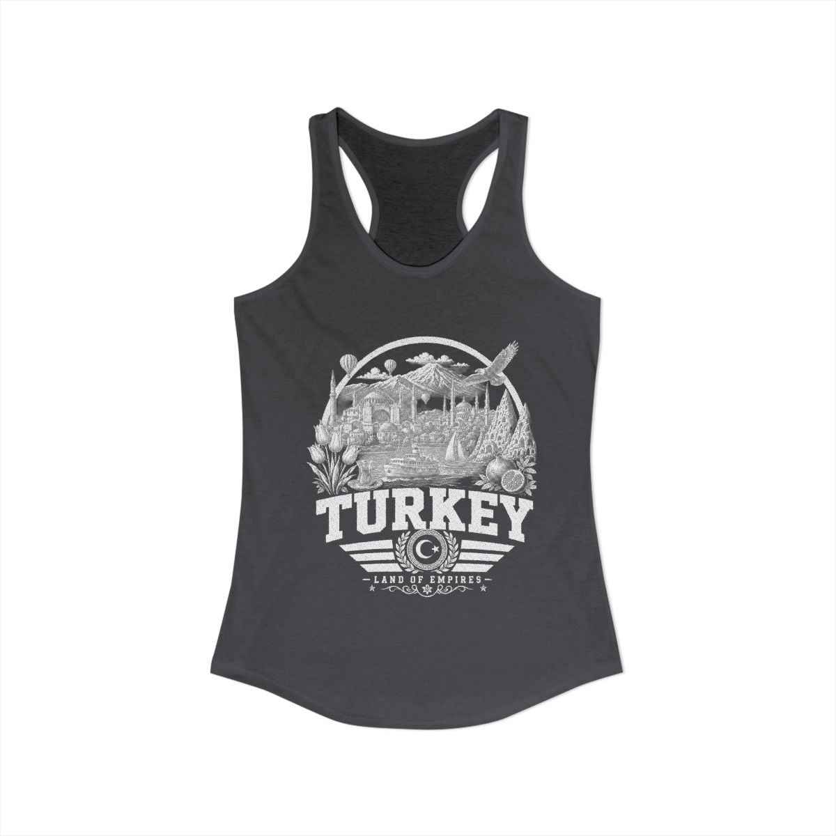 Turkey Women's Tank Top — Solid Dark Gray (front)