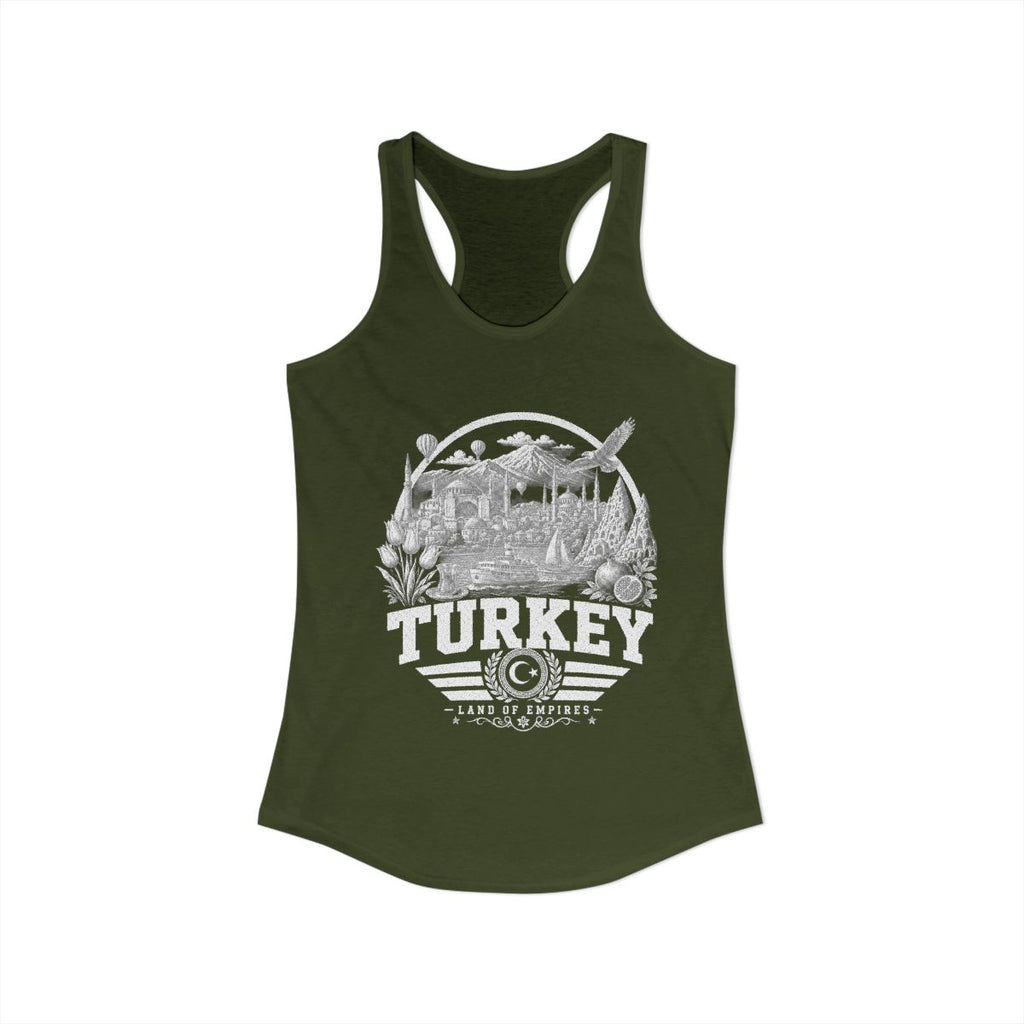 Turkey Women's Tank Top — Solid Military Green (front)