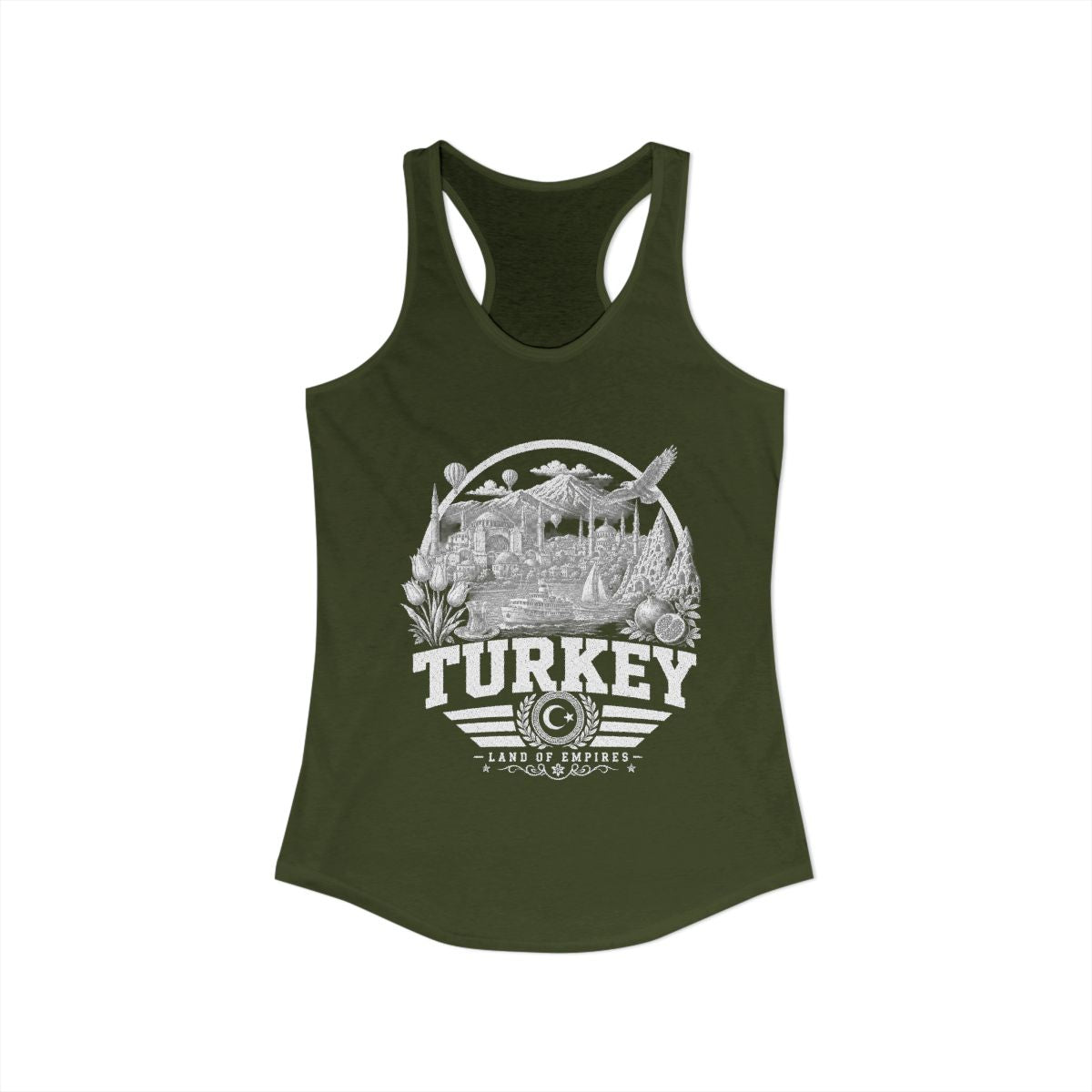 Turkey Women's Tank Top — Solid Military Green (front)