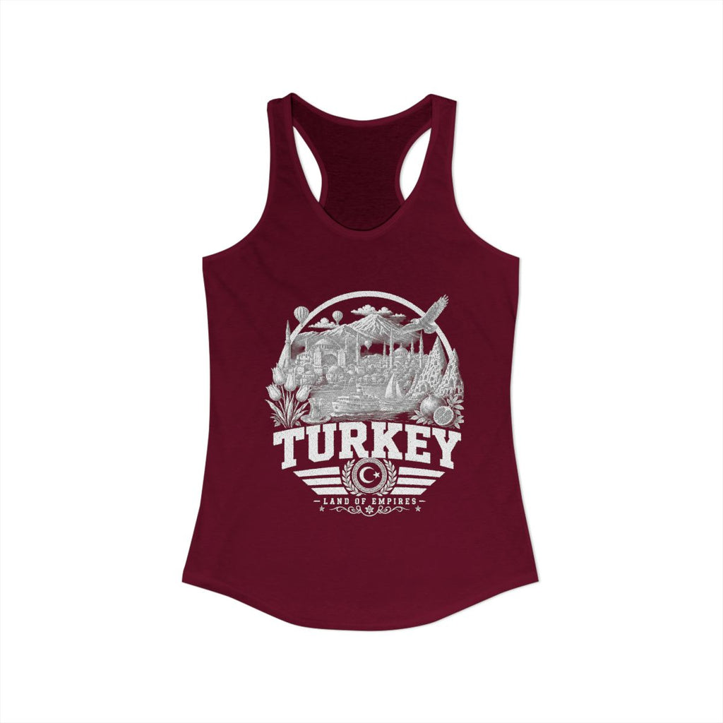 Turkey Women's Tank Top — Solid Cardinal Red (front)