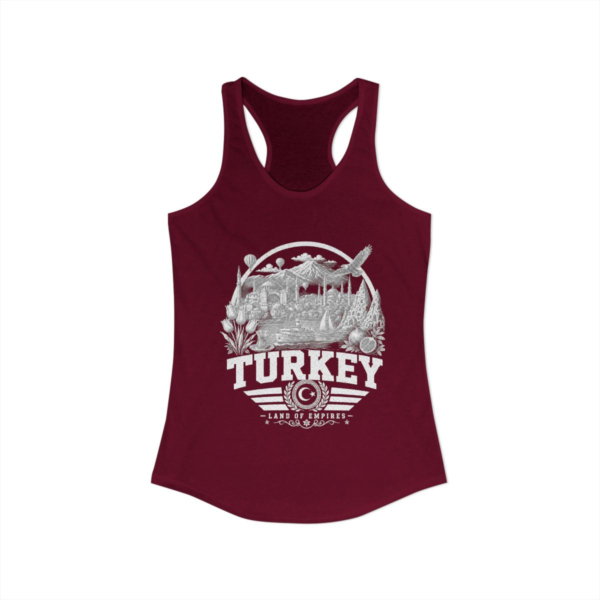 Turkey Women's Tank Top — Solid Cardinal Red (front)