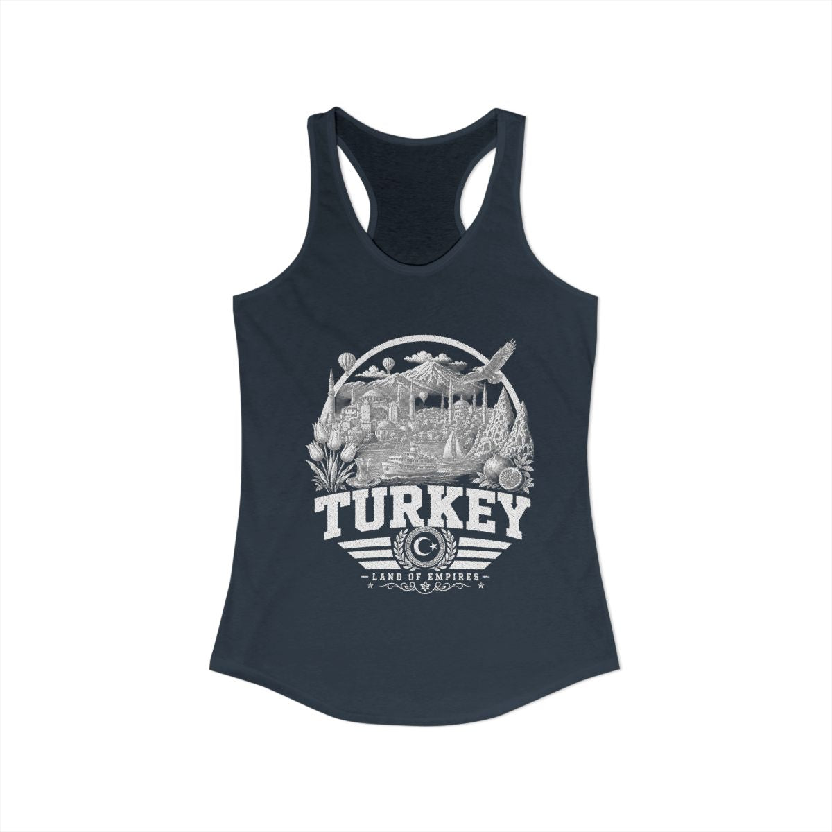 Turkey Women's Tank Top — Solid Indigo (front)