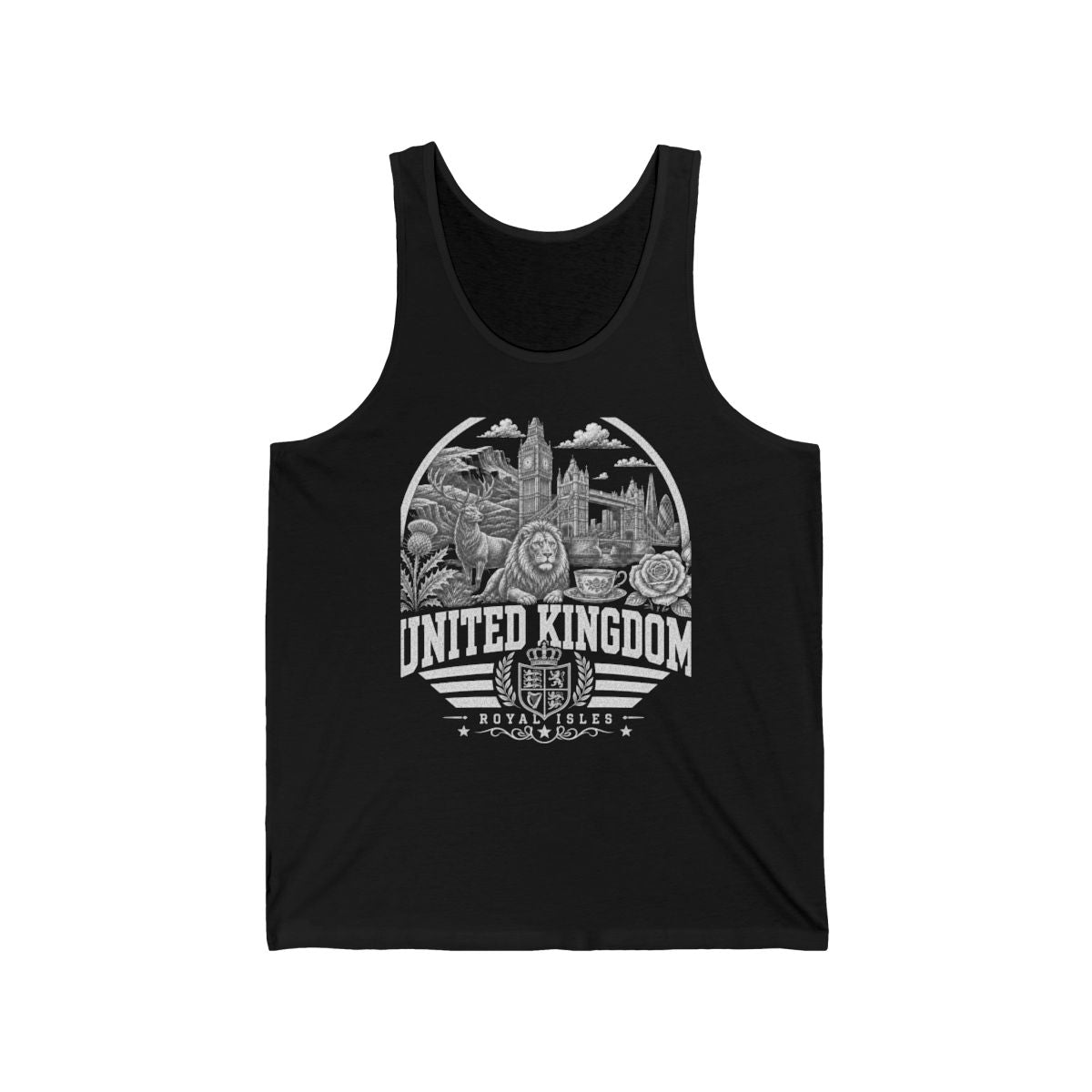United Kingdom Men's Tank Top — Black (front)