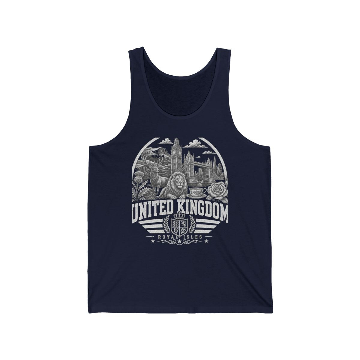United Kingdom Men's Tank Top — Navy (front)