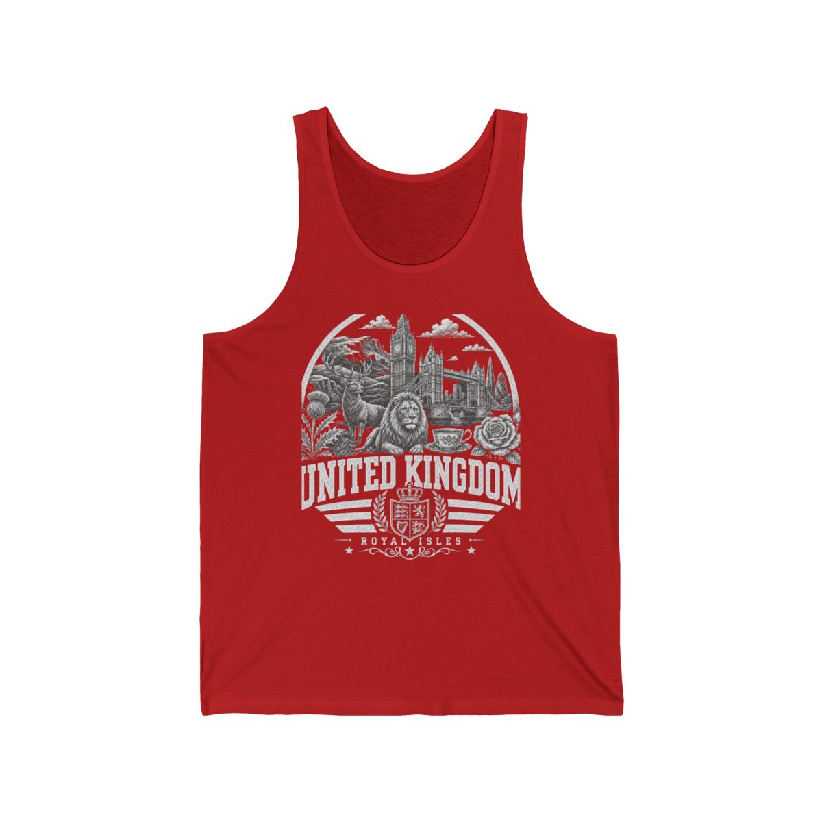 United Kingdom Men's Tank Top — Red (front)