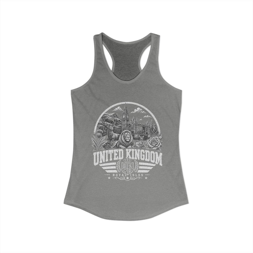 United Kingdom Women's Tank Top — Heather Grey (front)