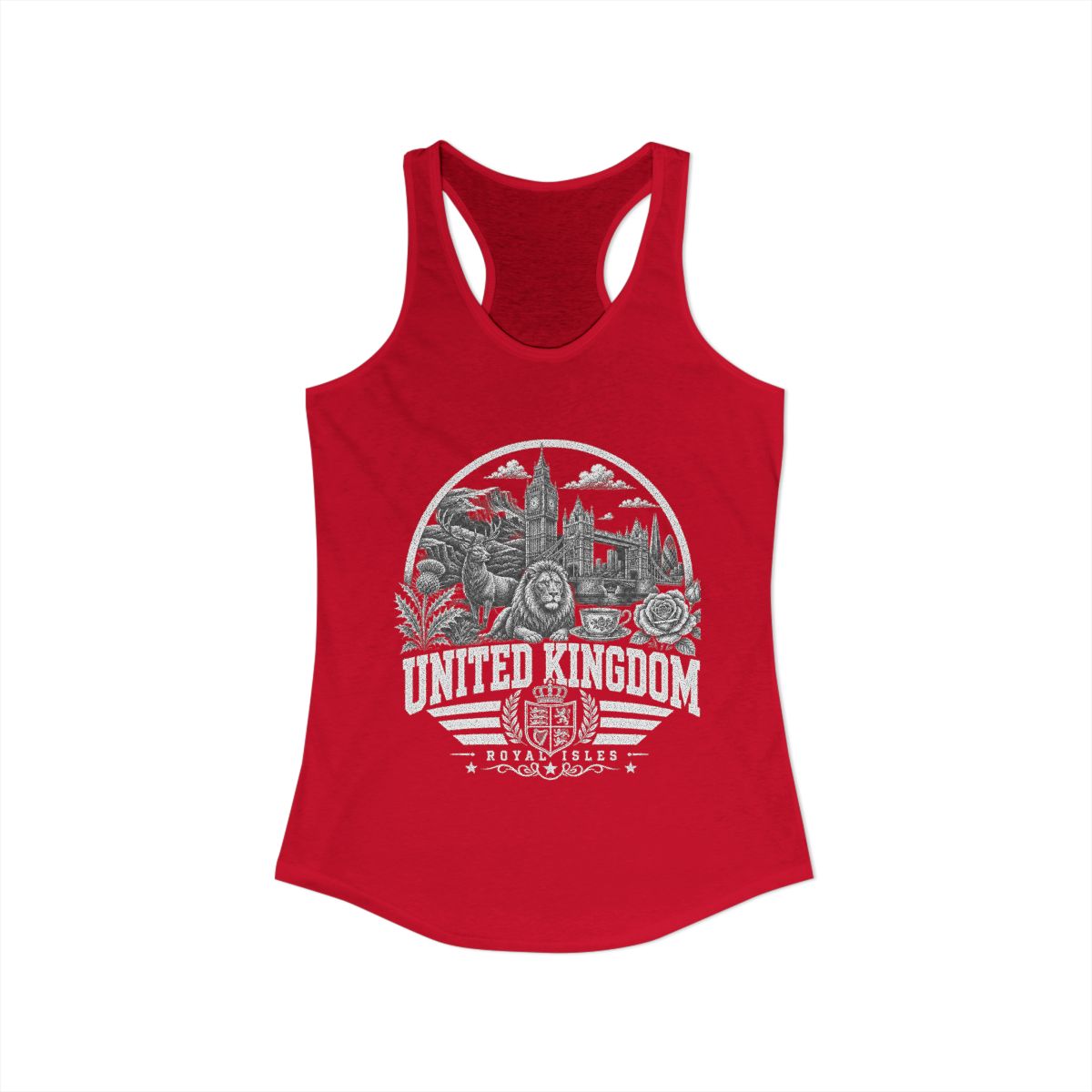 United Kingdom Women's Tank Top — Solid Red (front)