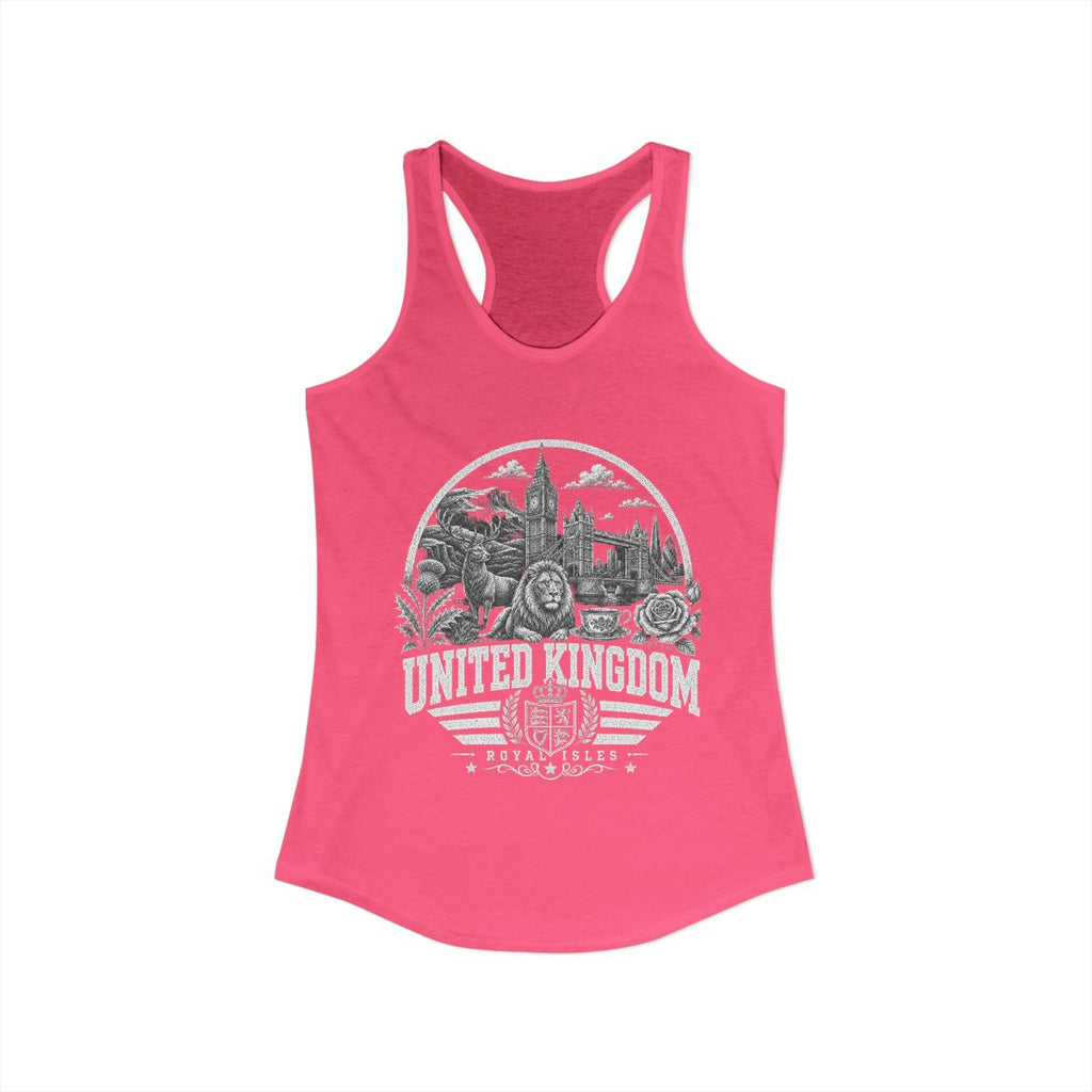 United Kingdom Women's Tank Top — Solid Hot Pink (front)