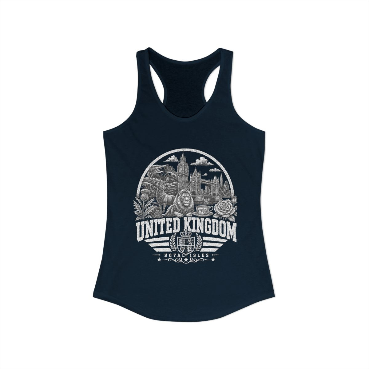 United Kingdom Women's Tank Top — Solid Midnight Navy (front)