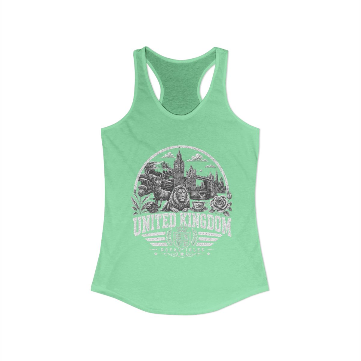 United Kingdom Women's Tank Top — Solid Mint (front)