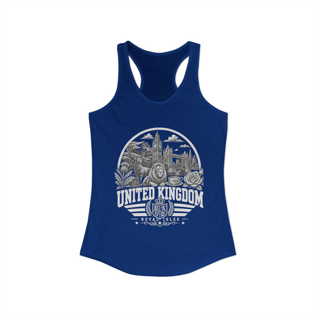 United Kingdom Women's Tank Top — Solid Royal (front)