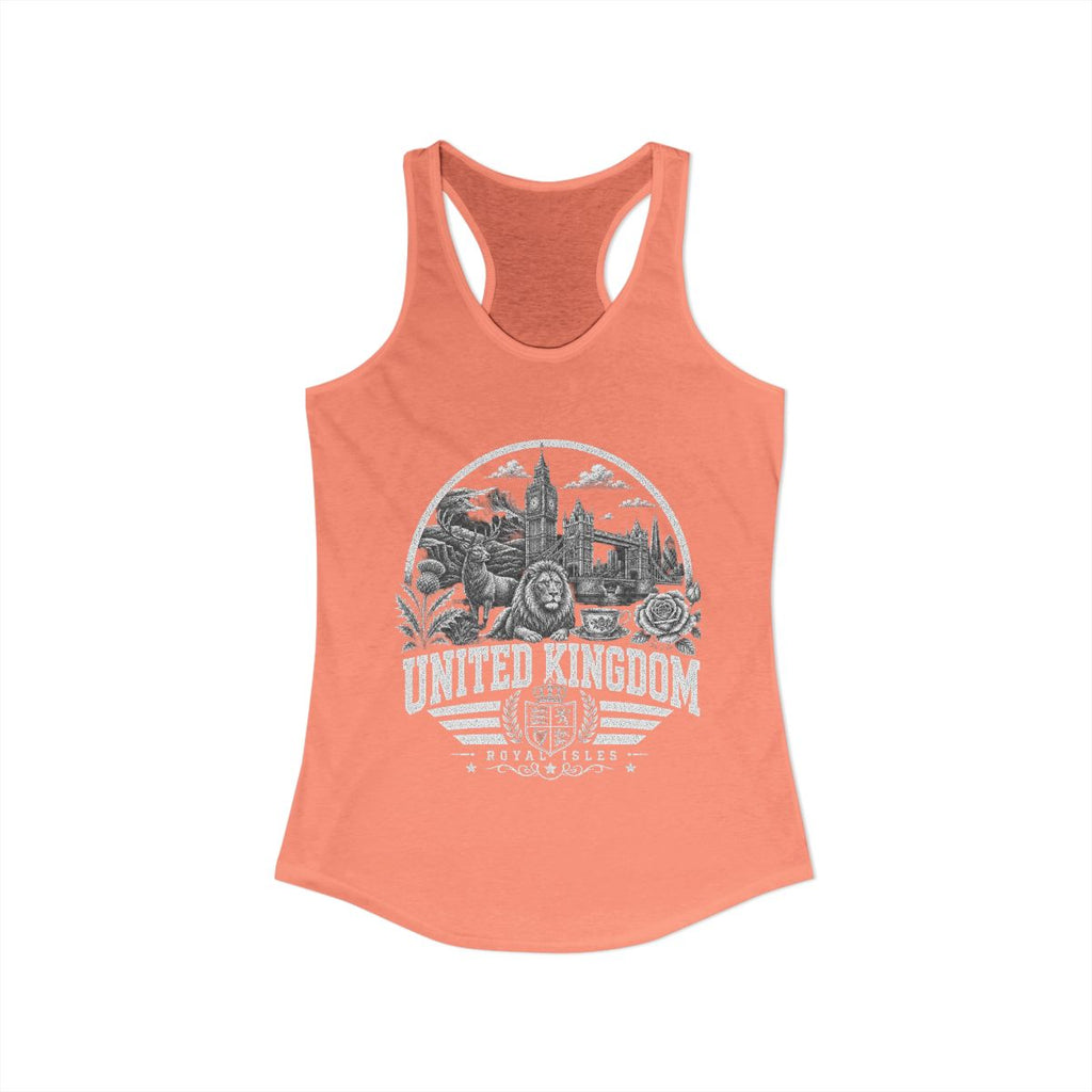 United Kingdom Women's Tank Top — Solid Light Orange (front)