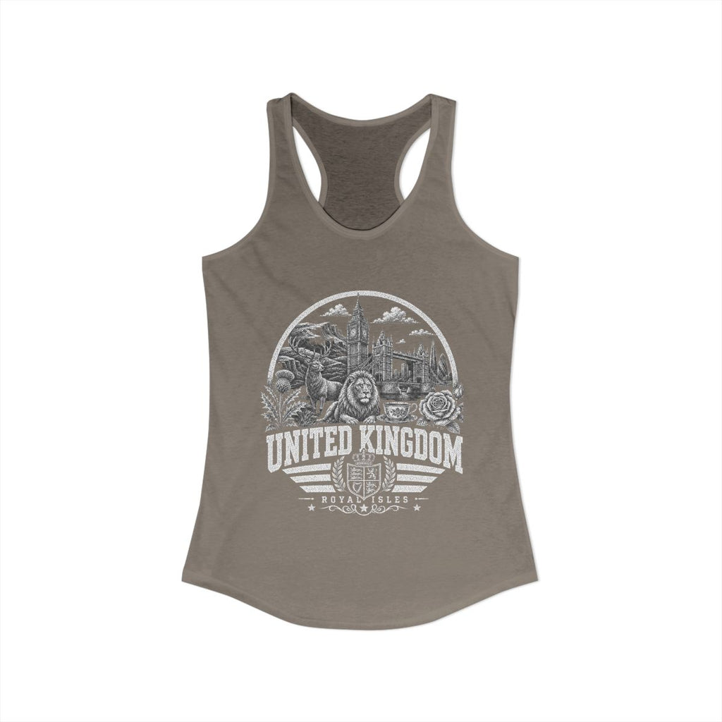 United Kingdom Women's Tank Top — Solid Warm Gray (front)