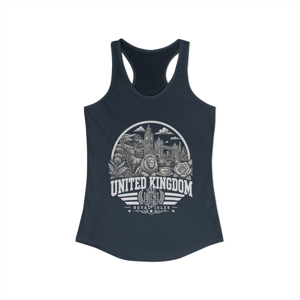 United Kingdom Women's Tank Top — Solid Indigo (front)
