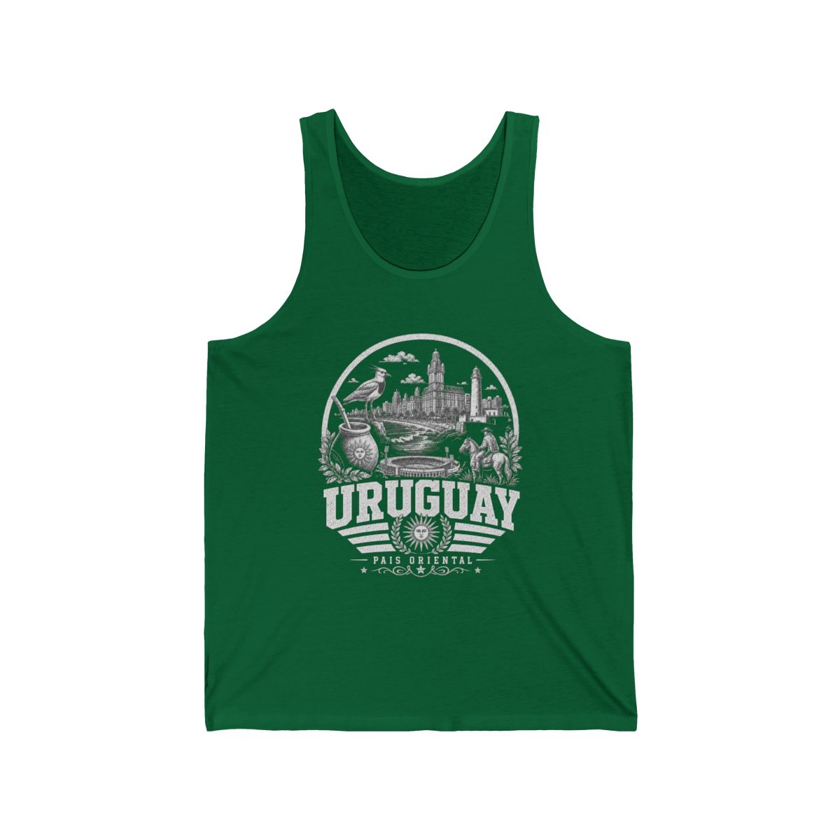 Uruguay vintage landmarks men's tee — iconic landmark design | Nameshi Destinations (view 7)