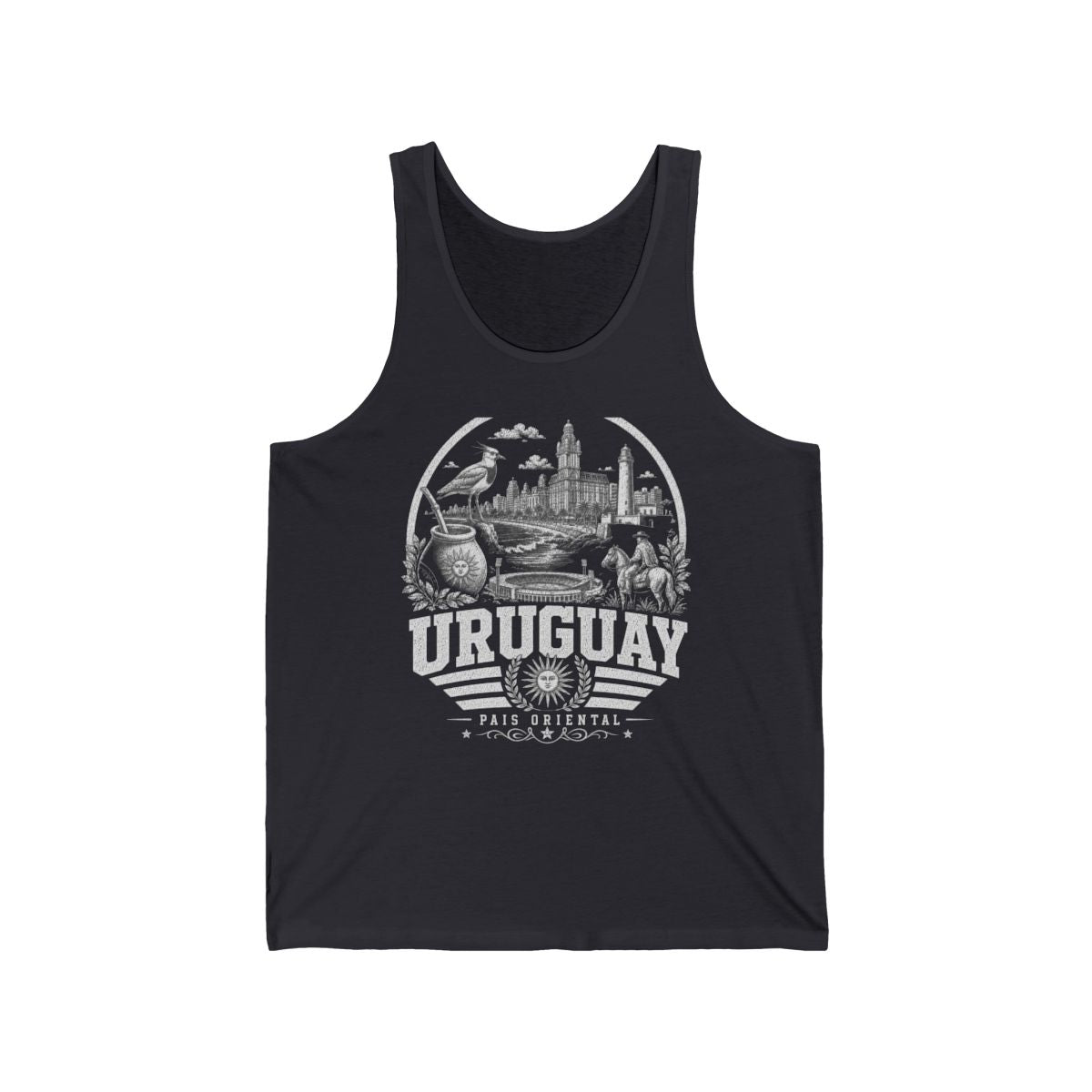 Uruguay Men's Tank Top — Dark Grey (front)