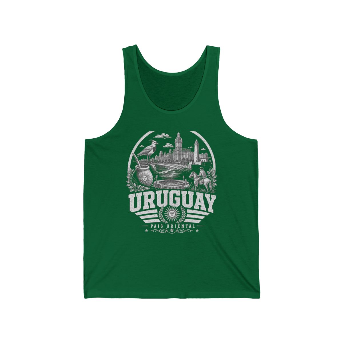 Uruguay Men's Tank Top — Kelly (front)