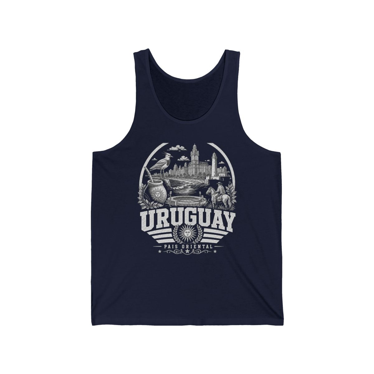 Uruguay Men's Tank Top — Navy (front)