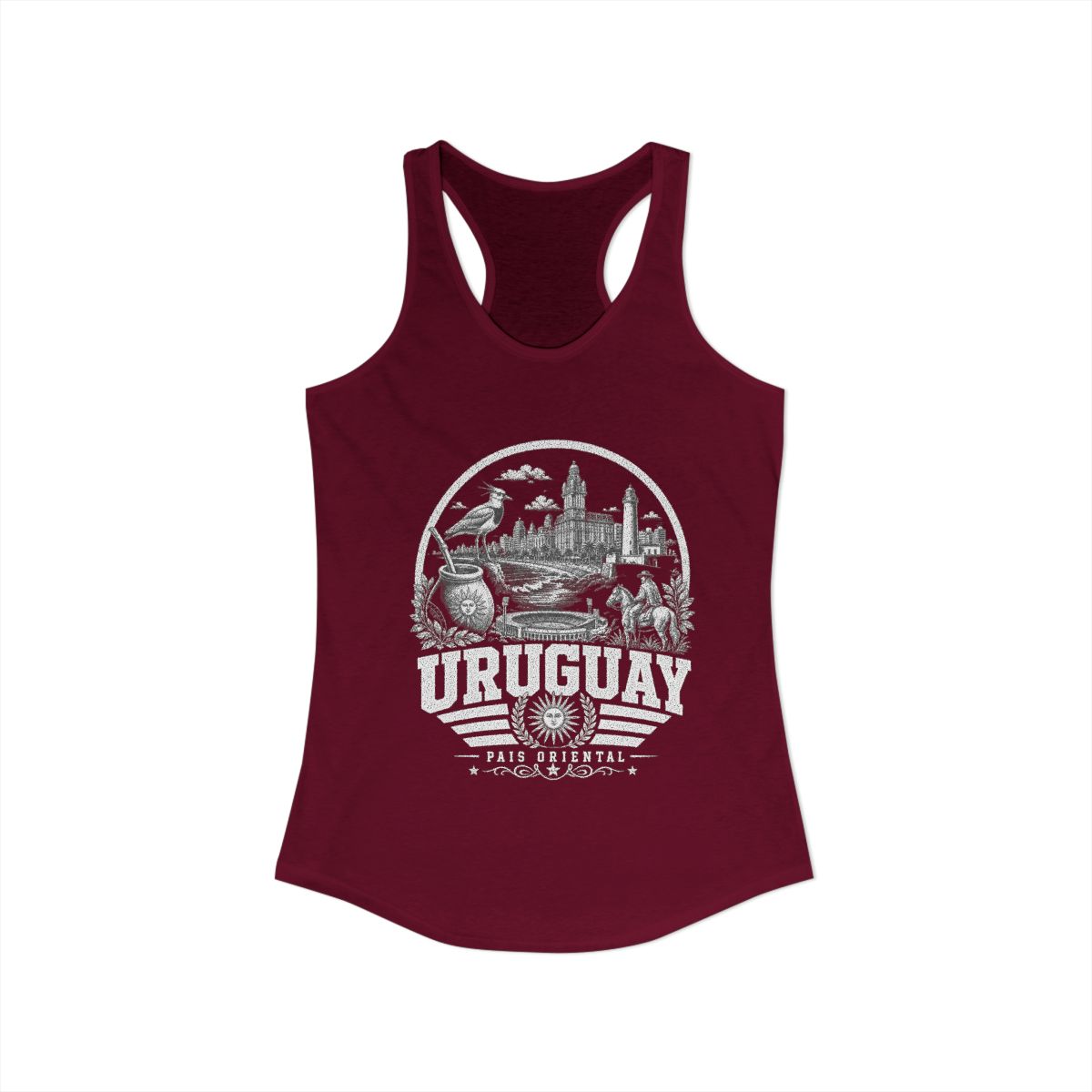 Uruguay vintage landmarks tank top — iconic landmark design | Nameshi Destinations (view 15)
