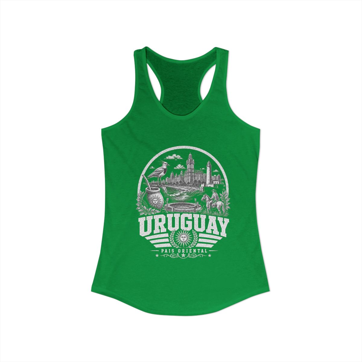 Uruguay Women's Tank Top — Solid Kelly Green (front)