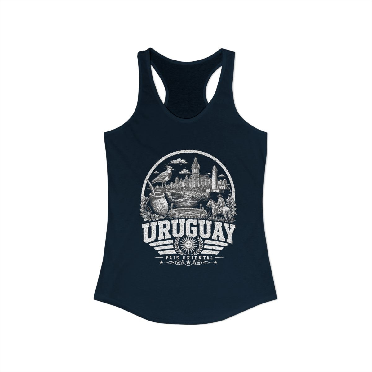 Uruguay Women's Tank Top — Solid Midnight Navy (front)