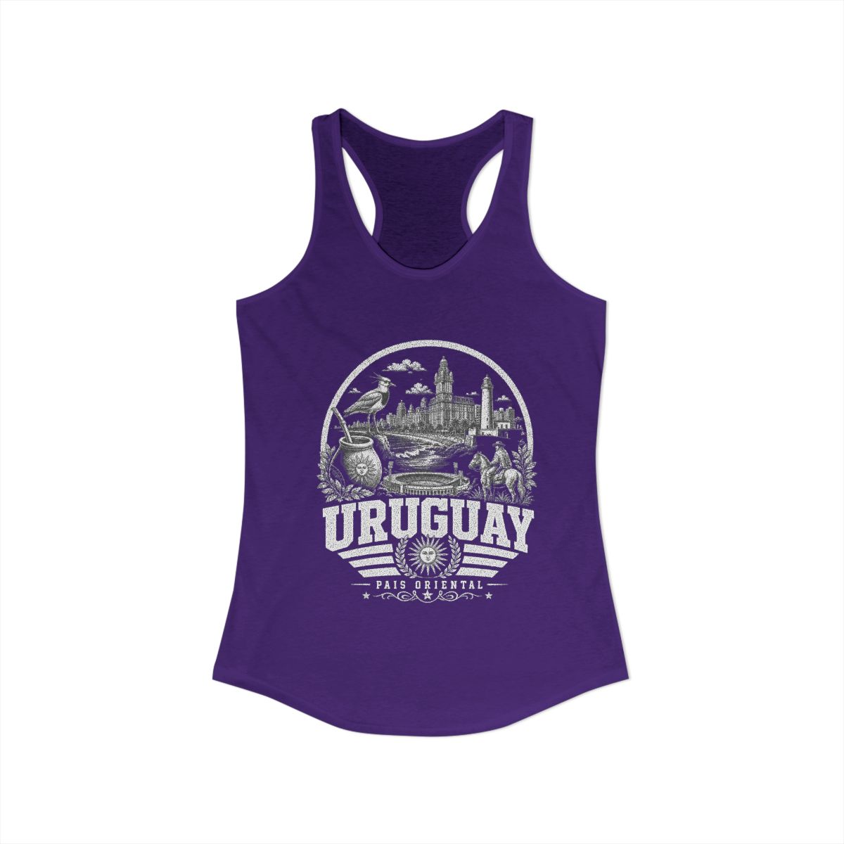 Uruguay vintage landmarks tank top — iconic landmark design | Nameshi Destinations (view 13)