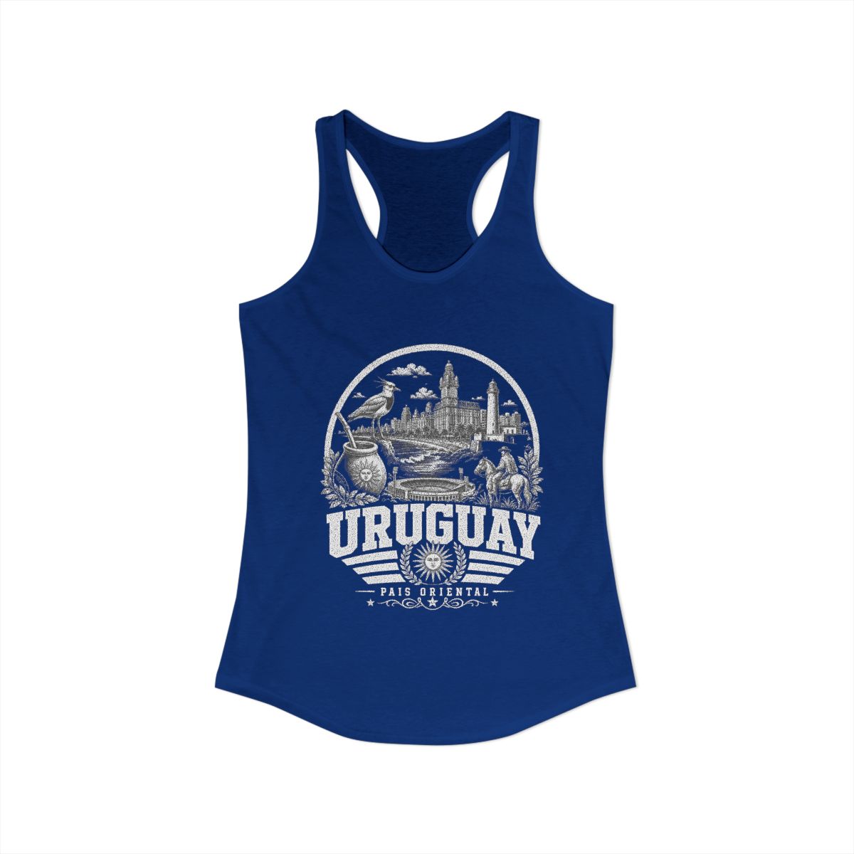 Uruguay Women's Tank Top — Solid Royal (front)