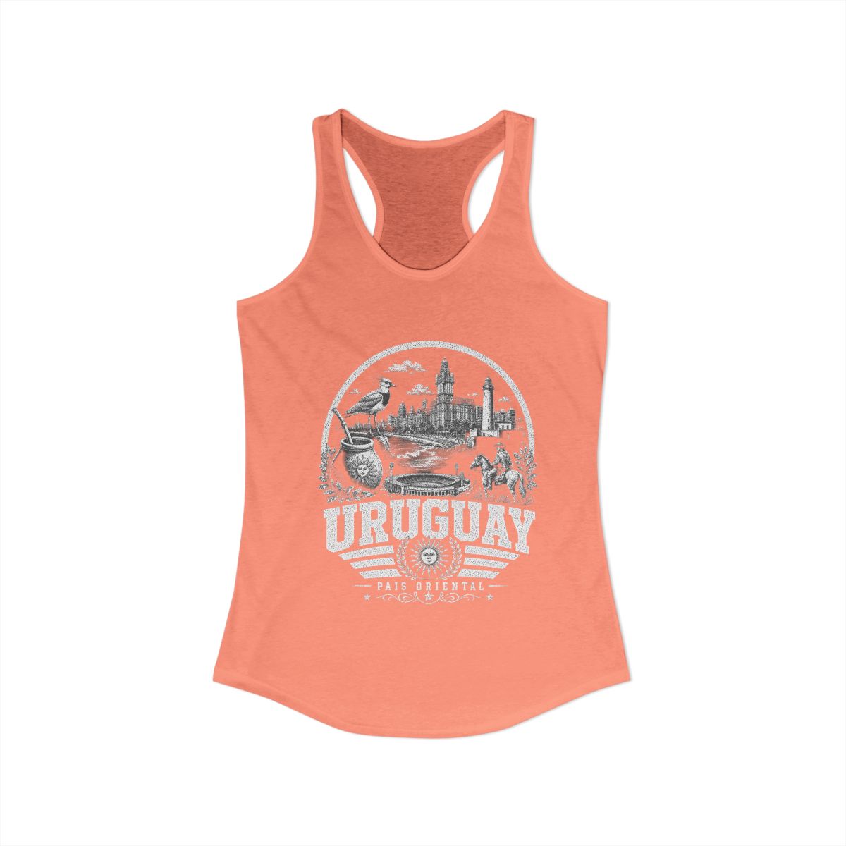 Uruguay Women's Tank Top — Solid Light Orange (front)