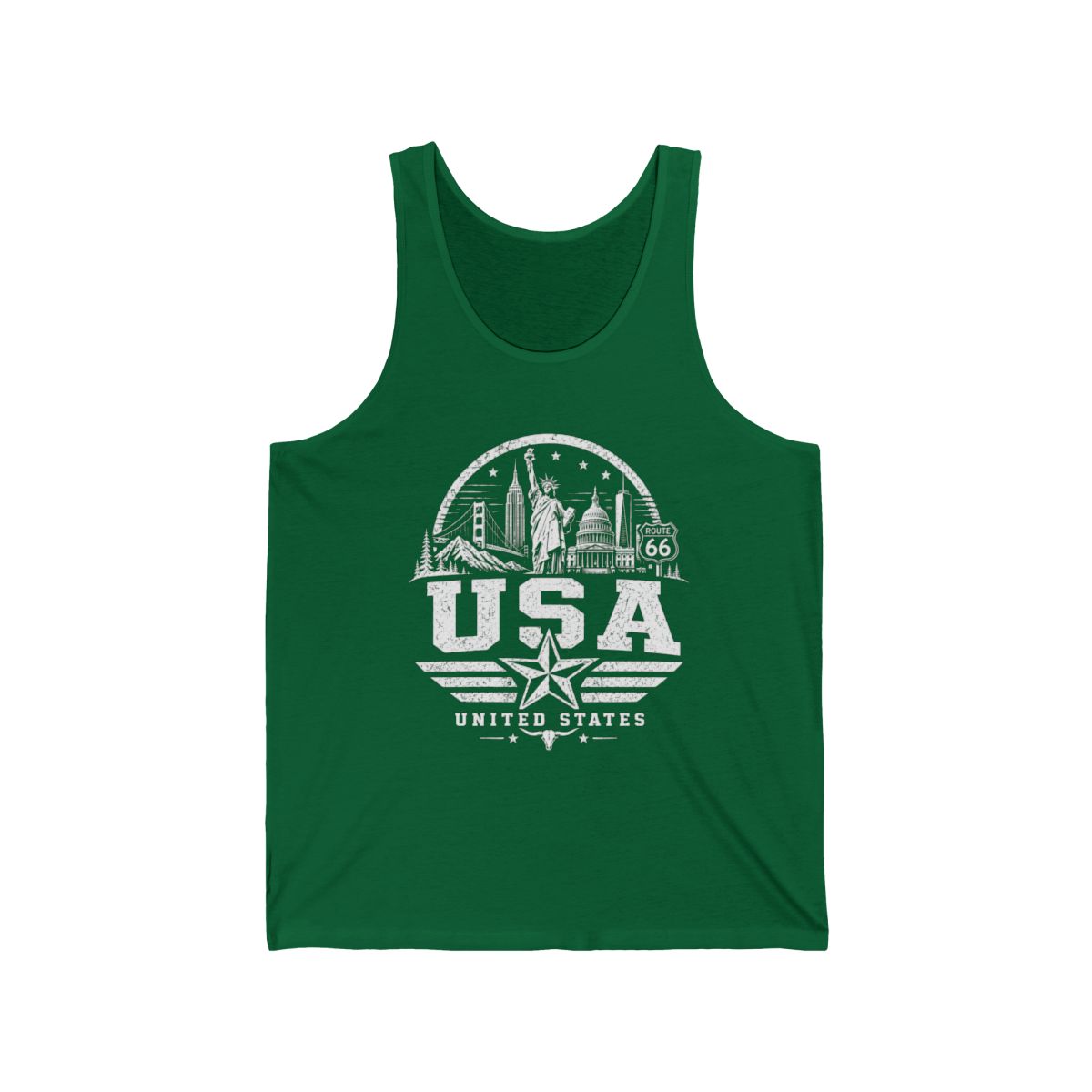 USA vintage landmarks men's tee — iconic landmark design | Nameshi Destinations (view 4)