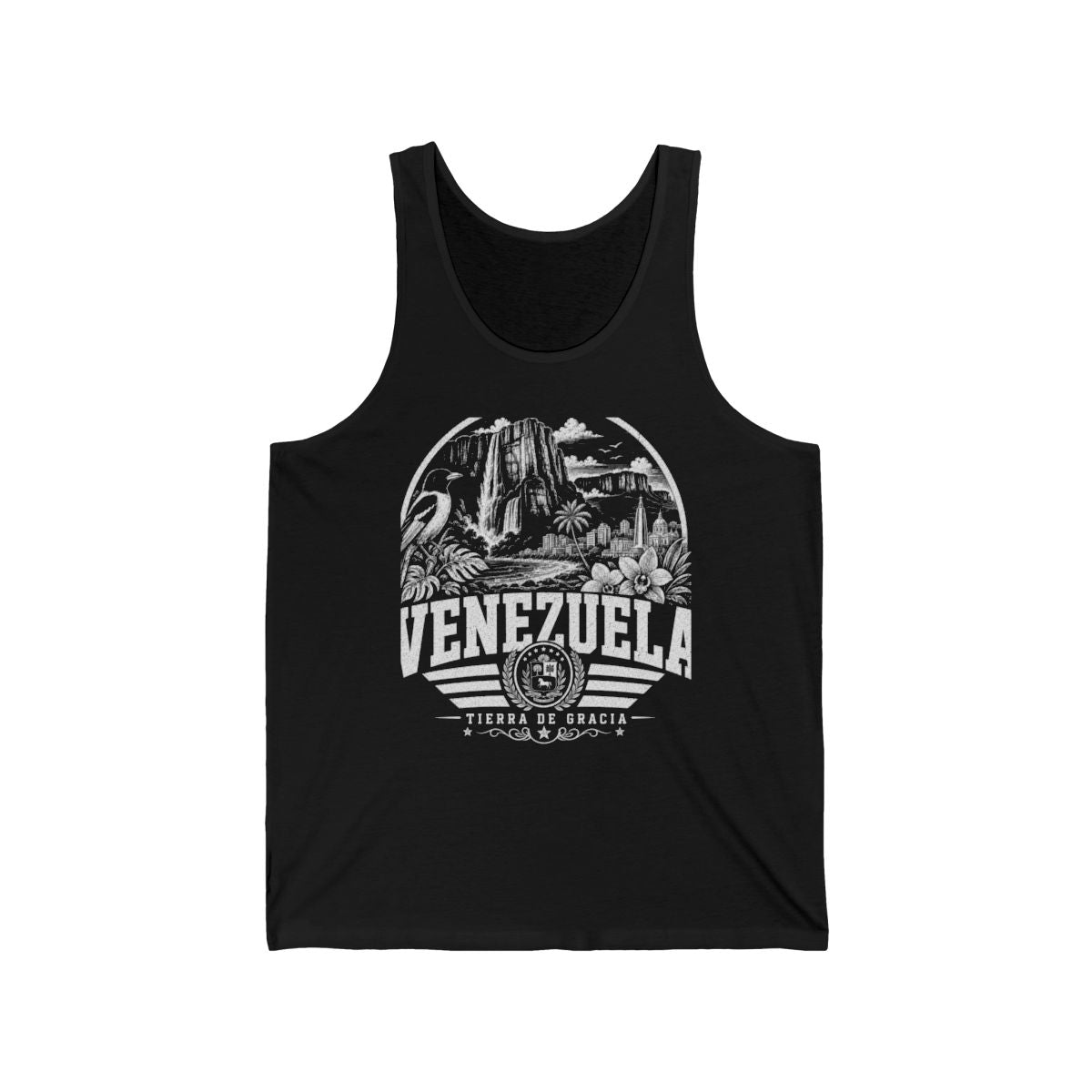 Venezuela Men's Tank Top — Black (front)