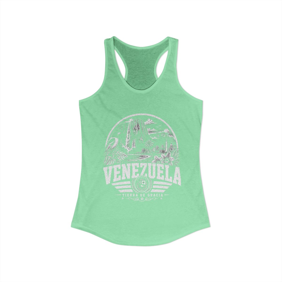 Venezuela vintage landmarks tank top — iconic landmark design | Nameshi Destinations (view 6)