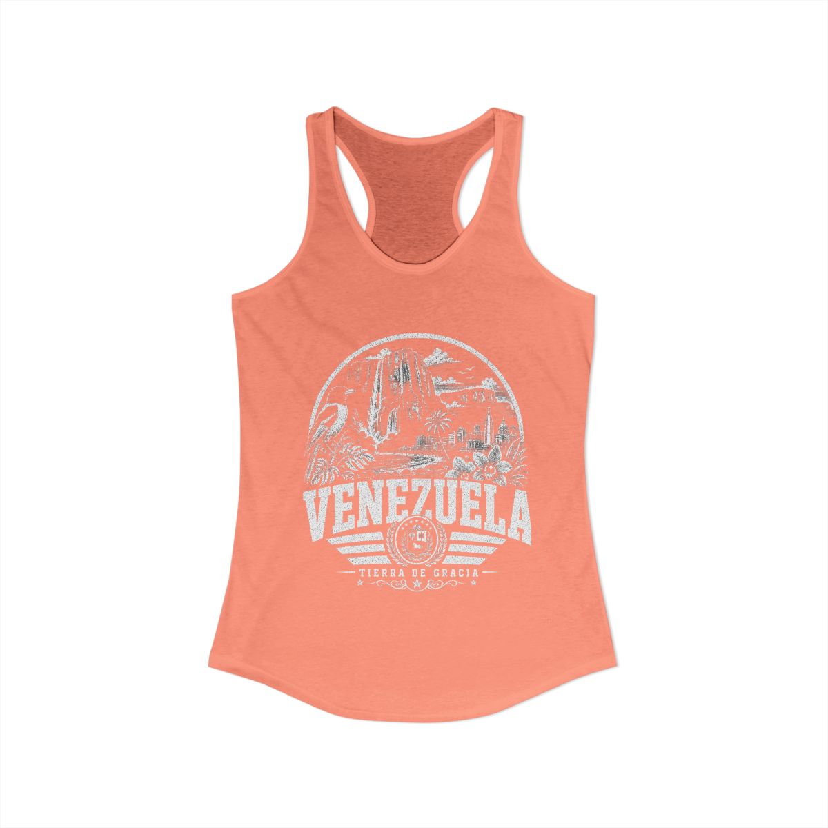 Venezuela Women's Tank Top — Solid Light Orange (front)